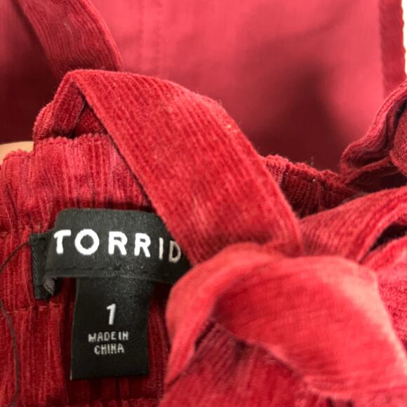 TORRID Mini Corduroy Skirtall Overall Skirt Jumper Cherry Red Sz 1X {3J39} - Picture 4 of 6